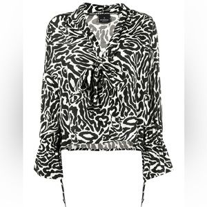 Pinko tie-neck leopard print blouse! Size 38‎ NWT